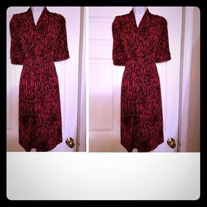 Beautiful red&black zebra print jersey knit dress